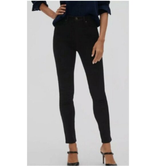 Banana Republic High Rise Skinny Fade Resistant Black Jeans Size 30/10 RT$109 - Picture 1 of 12